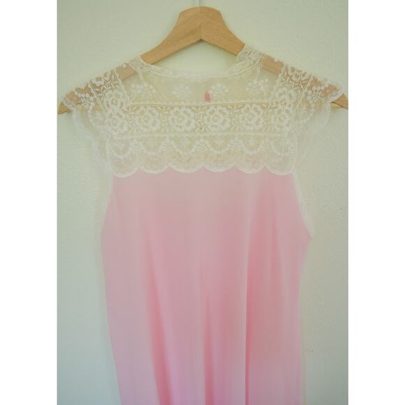 Vintage Nylon Lace Neckline Slip Dress Size Small - Picture 8 of 10
